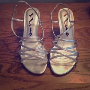 Nina Silver Strappy Sandals